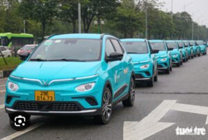 Hình ảnh Taxi Xanh Pleiku Gia Lai sử dụng xe điện hiện đại